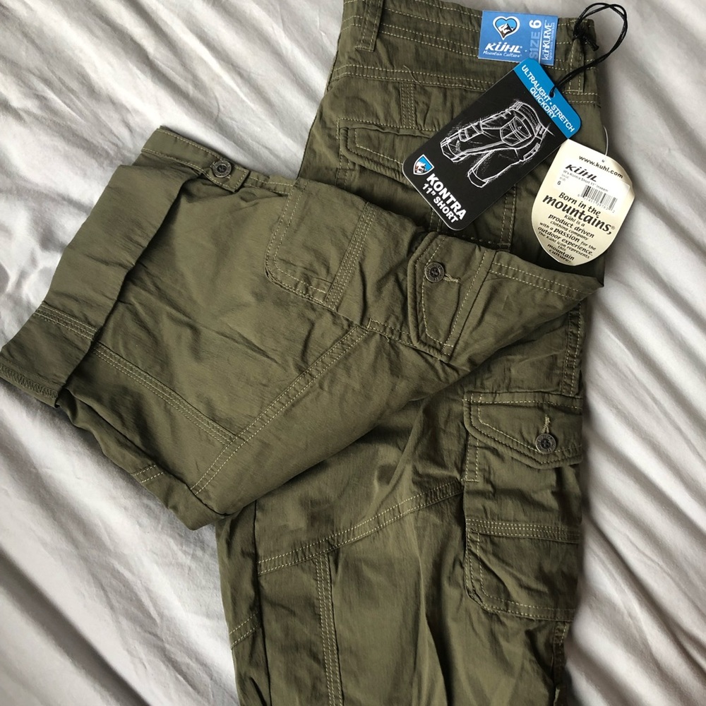 Kuhl army green hiking shorts
